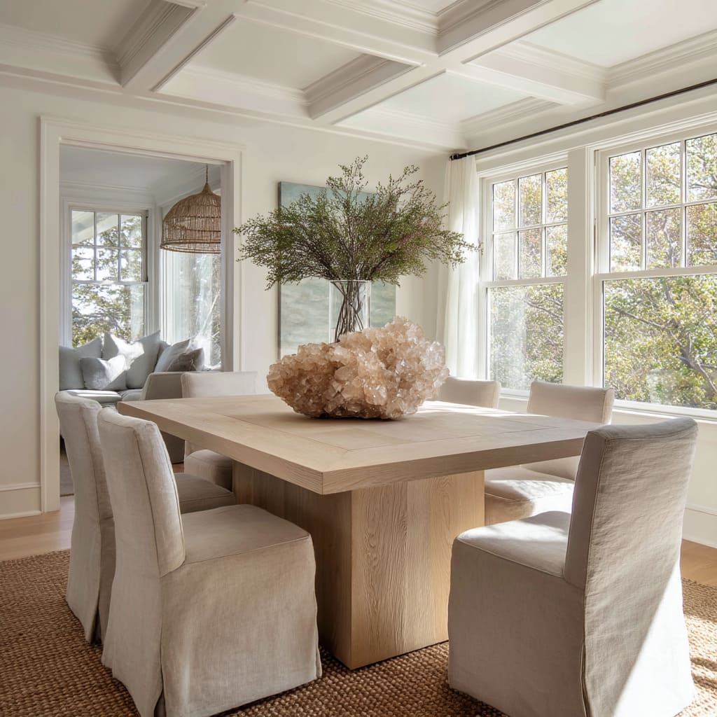 What is in the Center of the Dining Room Table